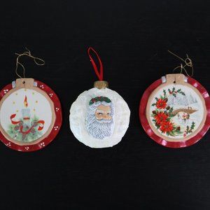 Vintage Handmade Ceramic Christmas Ornament Musical Ornament